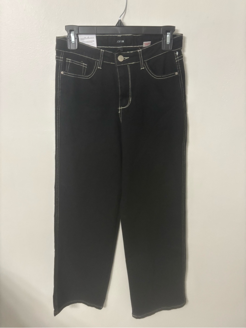 Joe's Jeans Black Kids Contrast-Stitch wide Leg Jeans